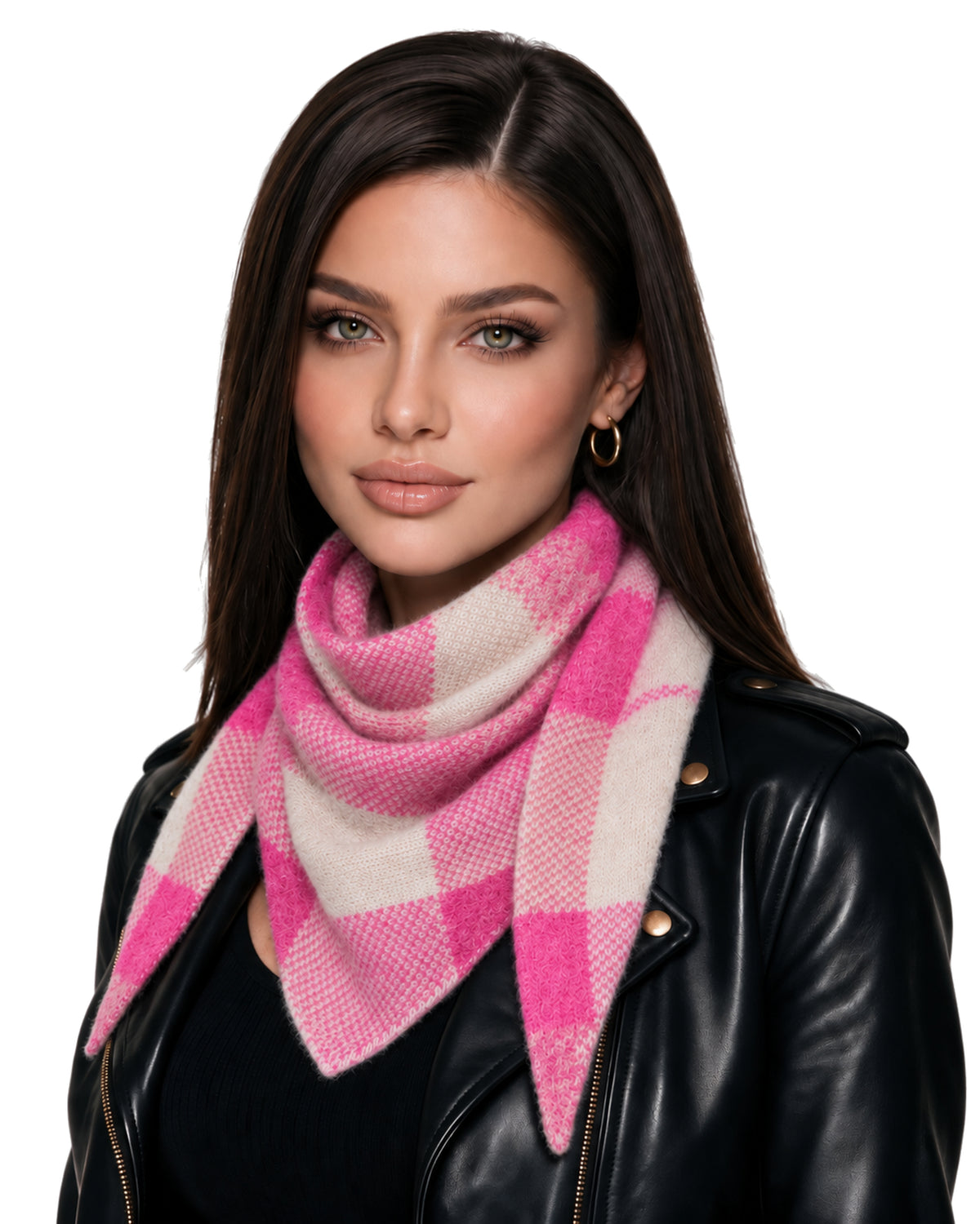 Baesics® Halstuch Kariert Damen Pink