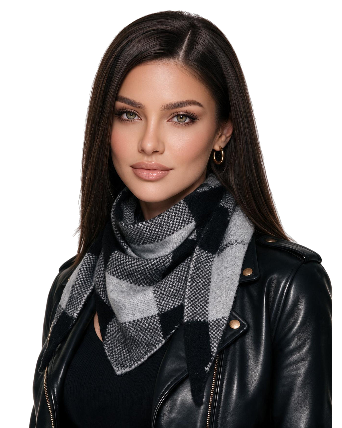 Baesics® Halstuch Kariert Damen Schwarz