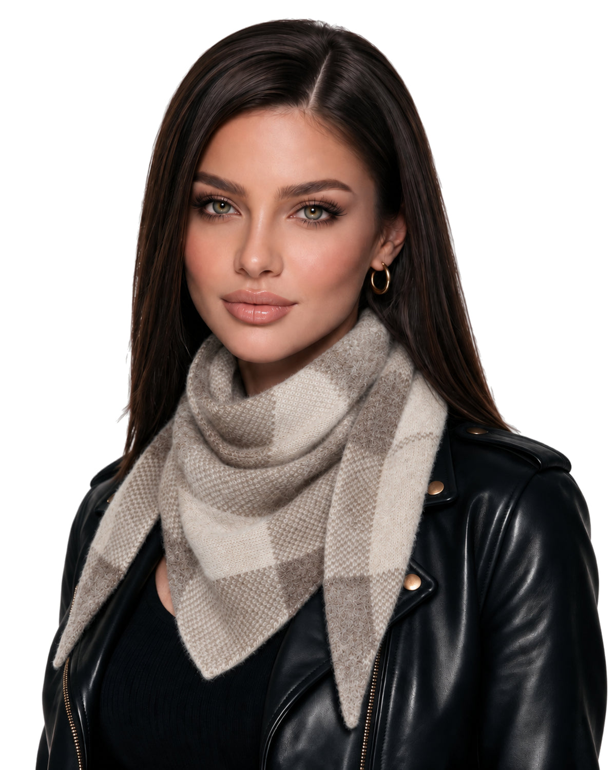 Baesics® Halstuch Kariert Damen Taupe
