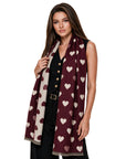 Baesics® Herz Schal Jacquard Bordeaux