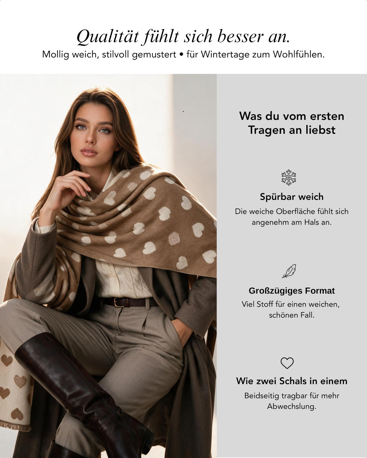 Baesics® Herz Schal Jacquard
