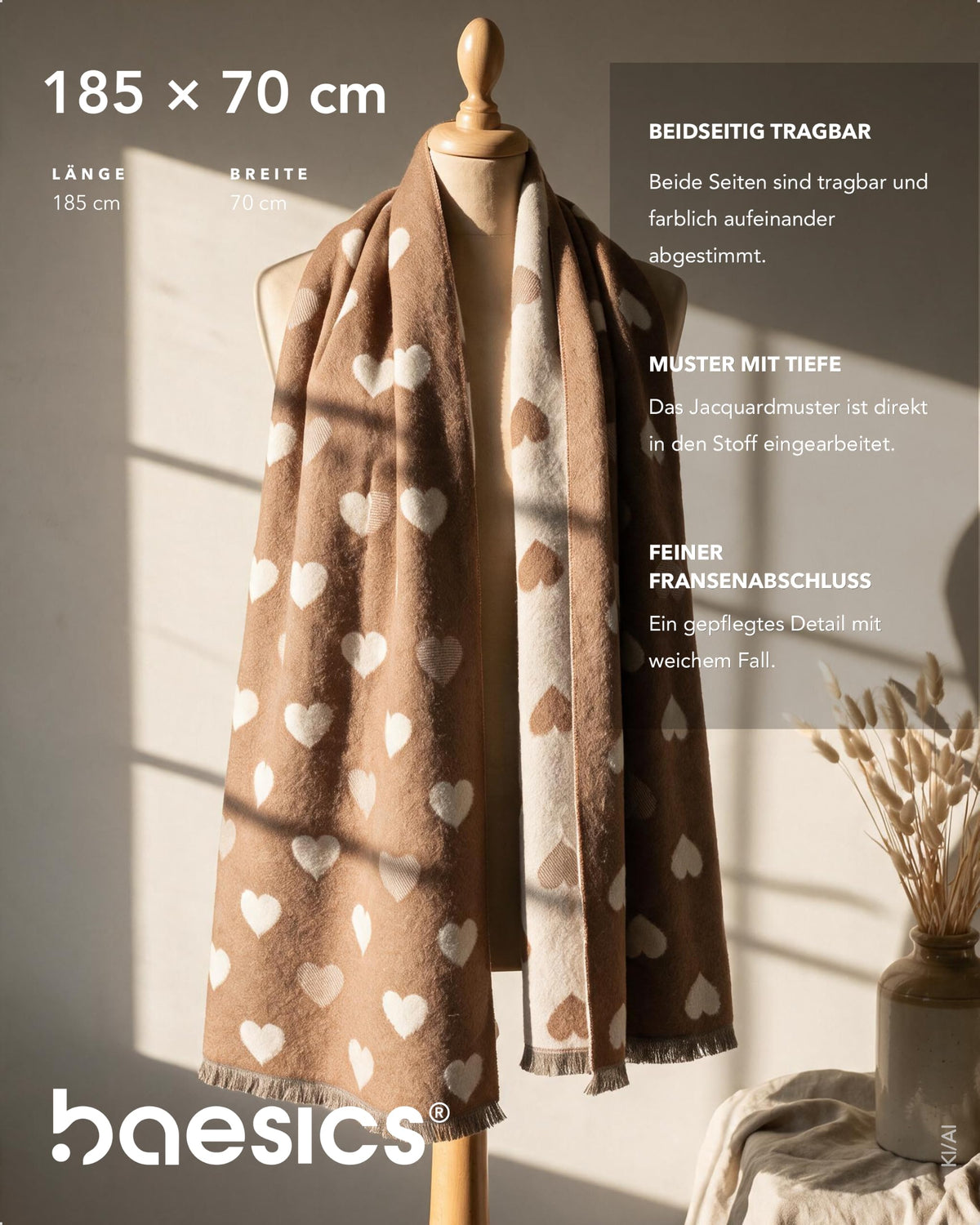 Baesics® Herz Schal Jacquard