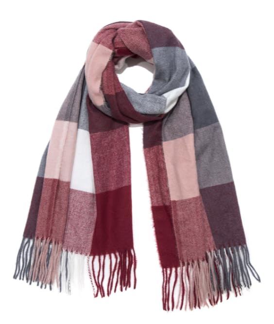 Baesics® Karo Schal Webschal Bordeaux