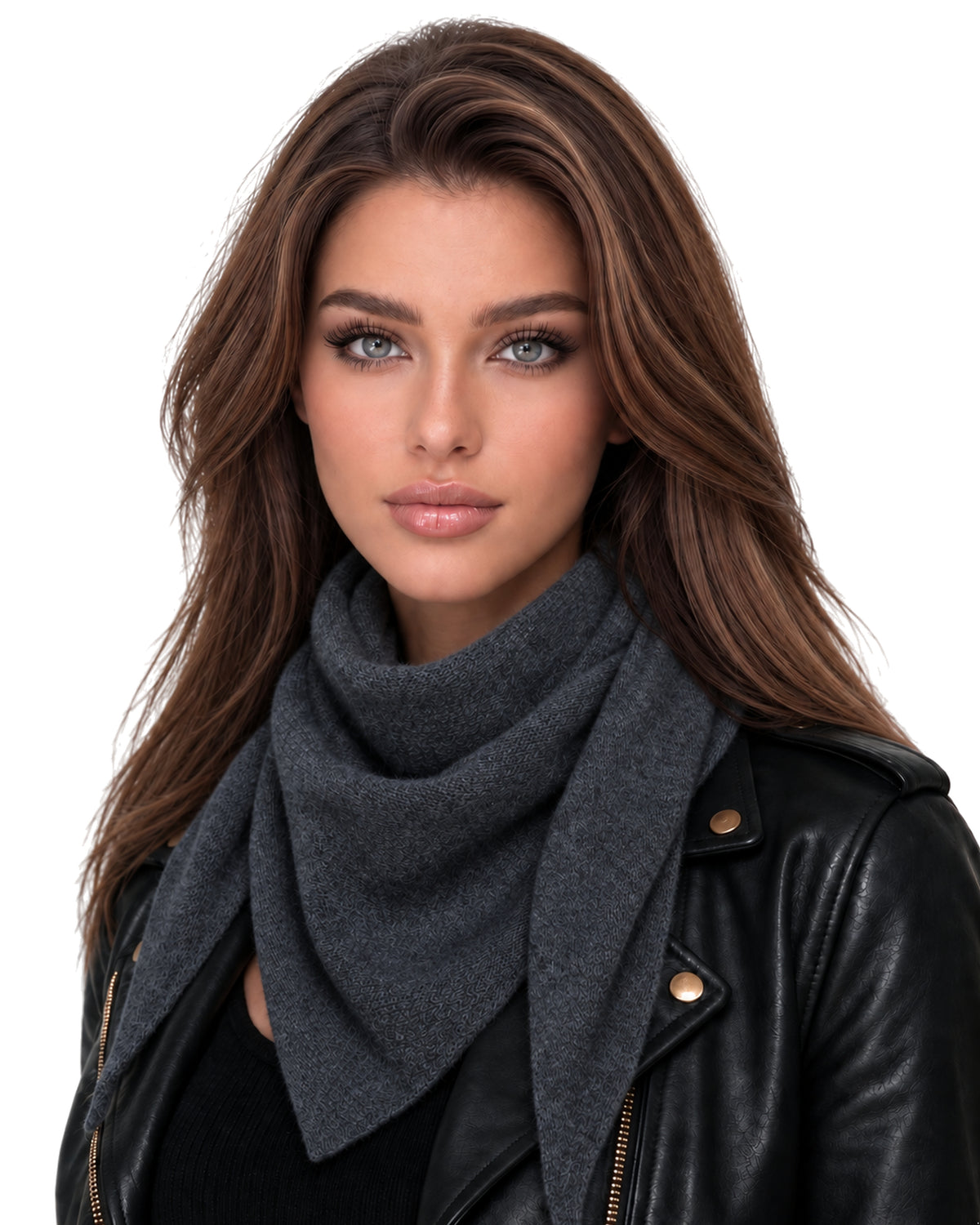 Baesics® Kleines Dreieckstuch Uni Damen Anthrazit