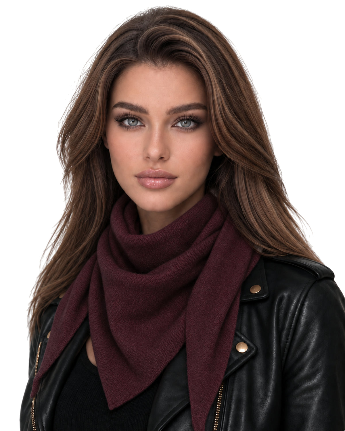 Baesics® Kleines Dreieckstuch Uni Damen Bordeaux