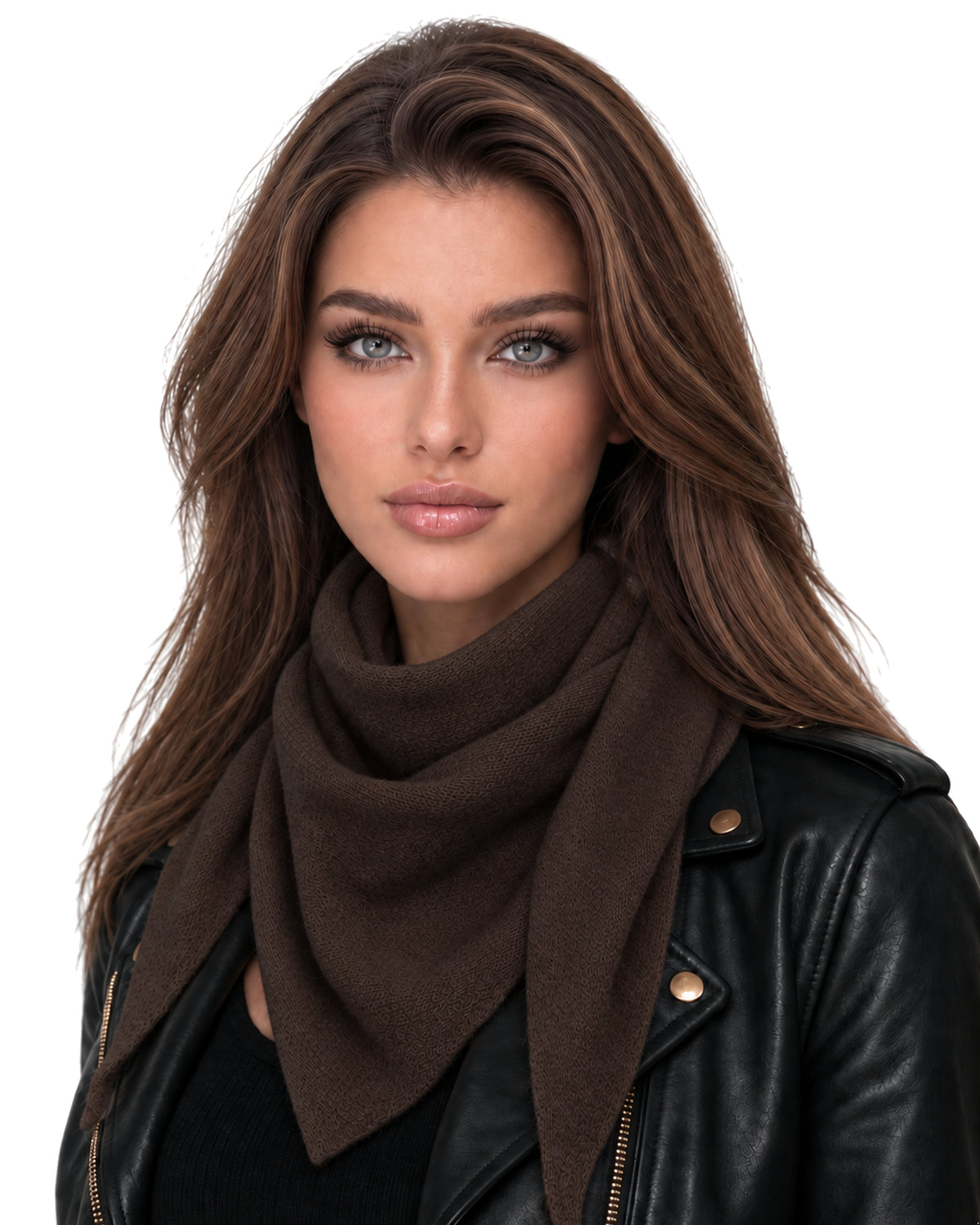 Baesics® Kleines Dreieckstuch Uni Damen Braun
