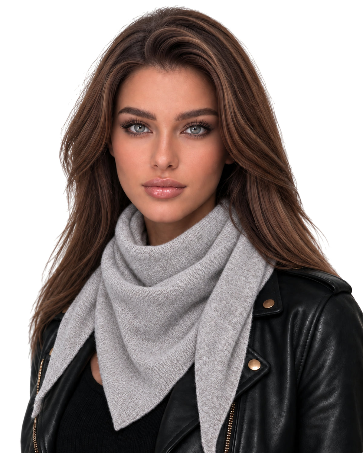 Baesics® Kleines Dreieckstuch Uni Damen Hellgrau