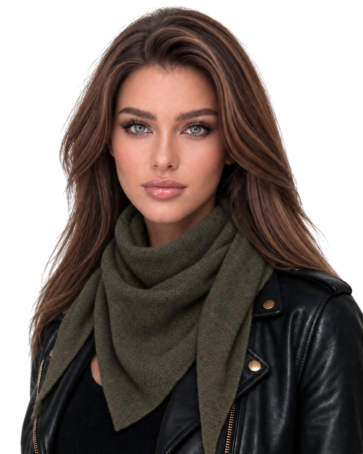 Baesics® Kleines Dreieckstuch Uni Damen Khaki