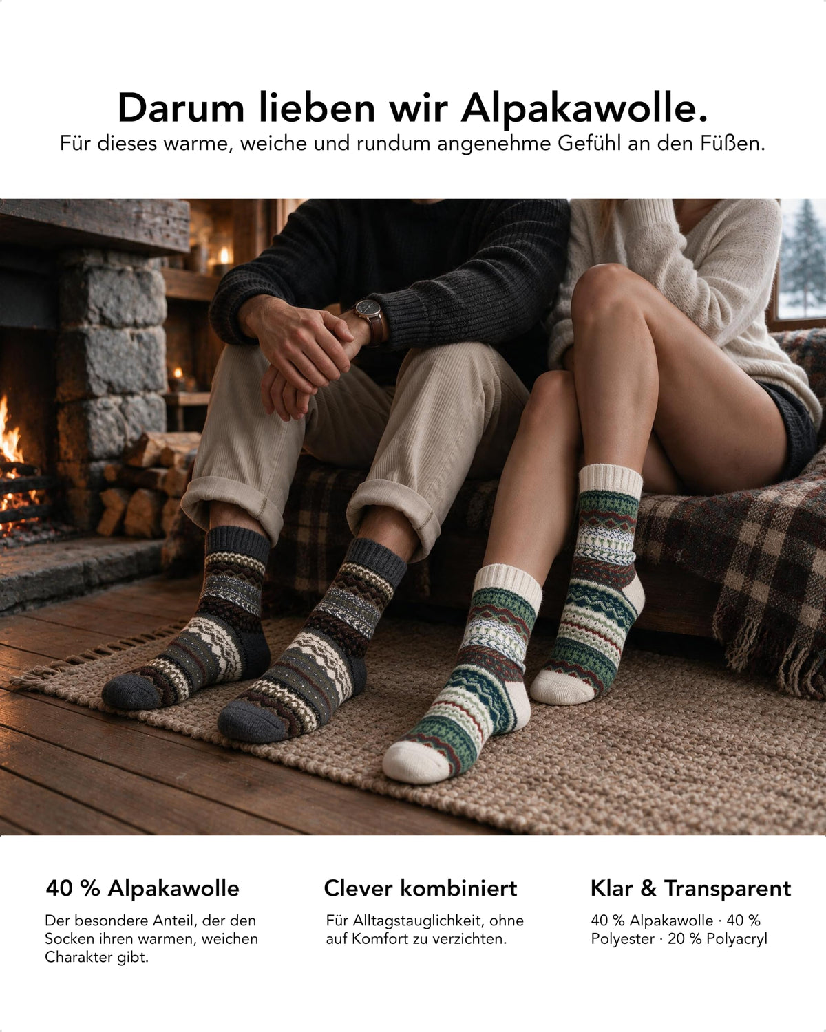 Baesics® Norweger Wollsocken Damen &amp; Herren