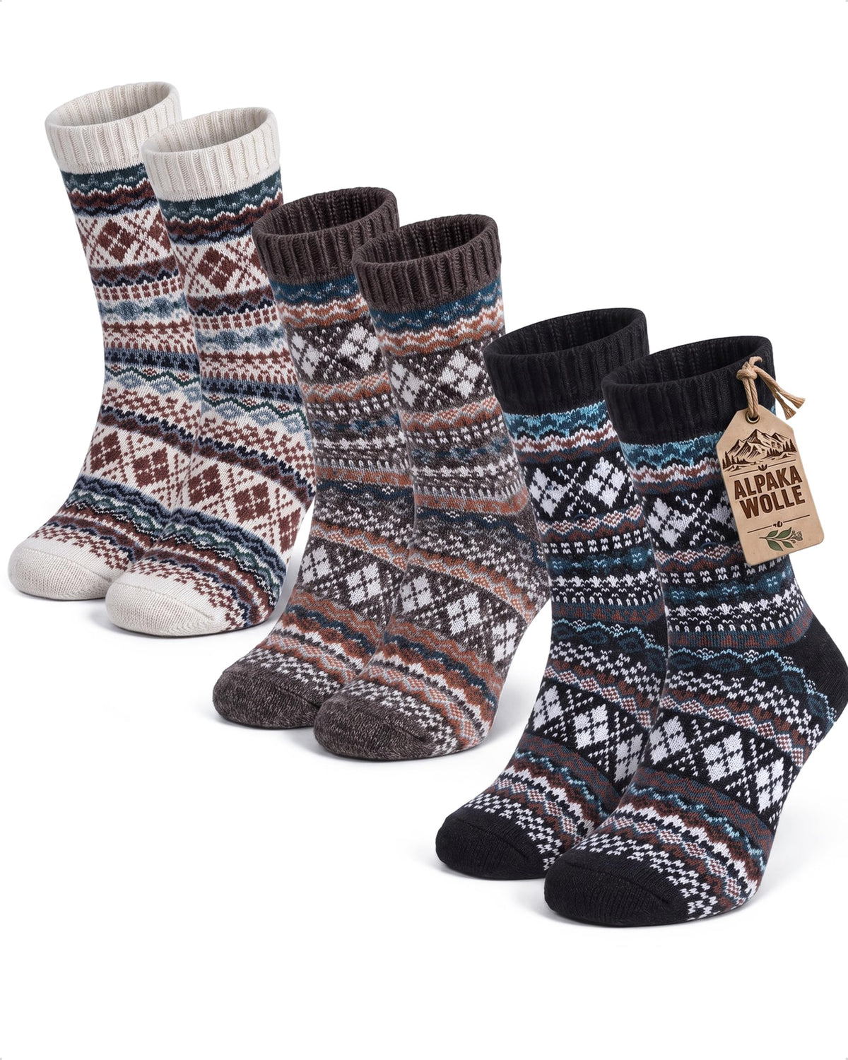Baesics® Norweger Wollsocken Sterne Damen &amp; Herren 43-46