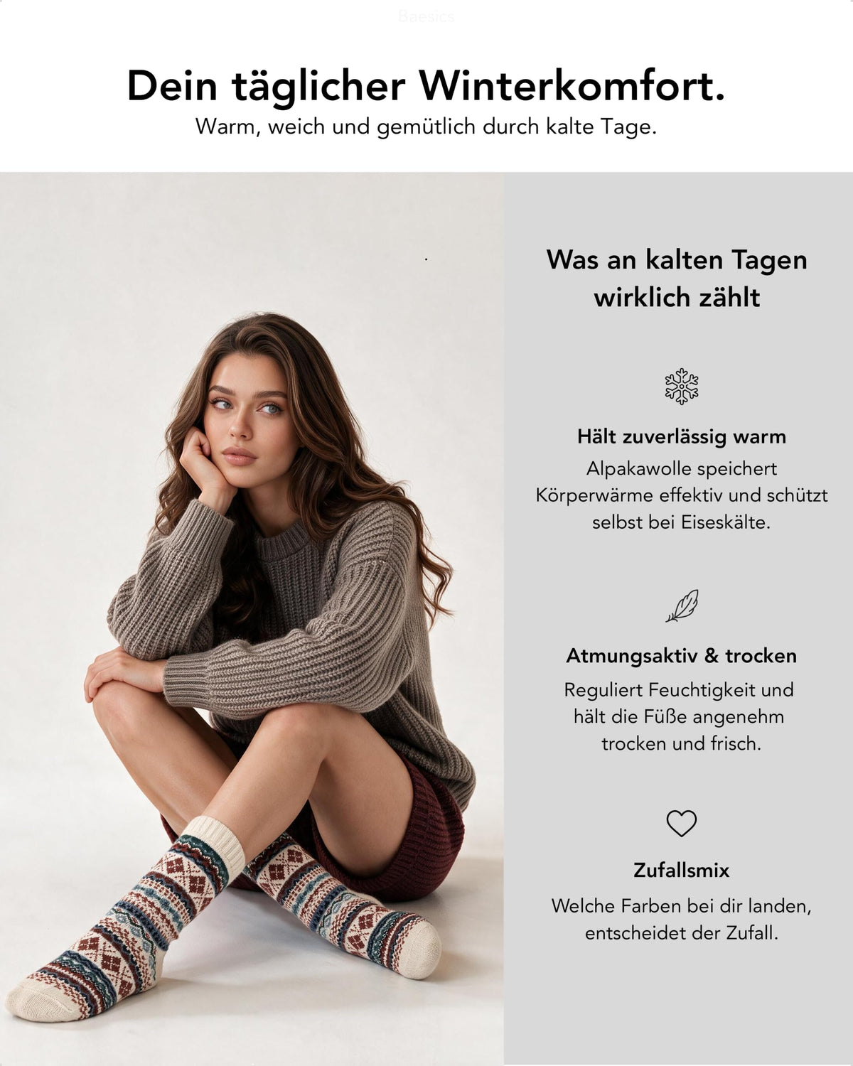 Baesics® Norweger Wollsocken Sterne Damen &amp; Herren