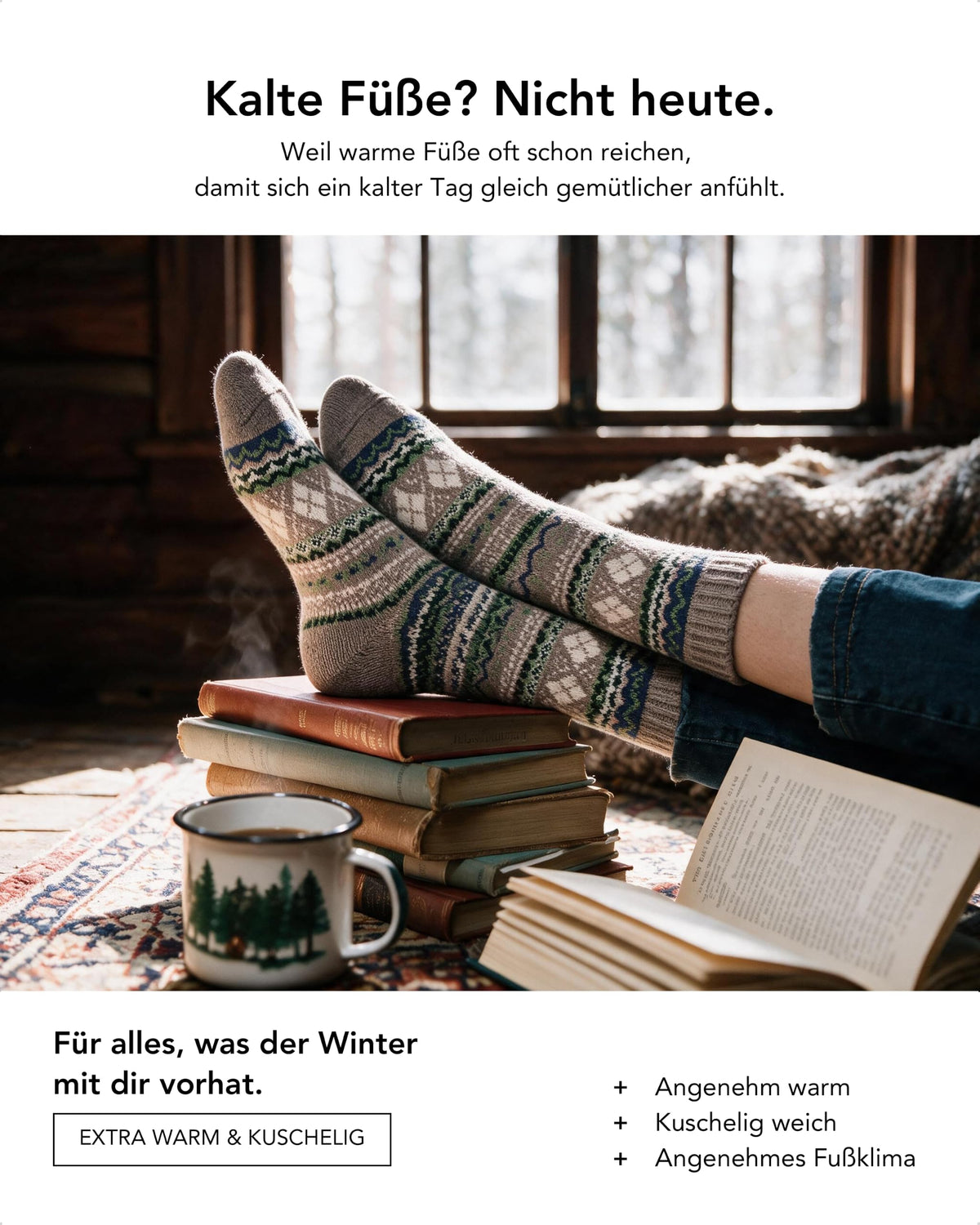 Baesics® Norweger Wollsocken Sterne Damen &amp; Herren