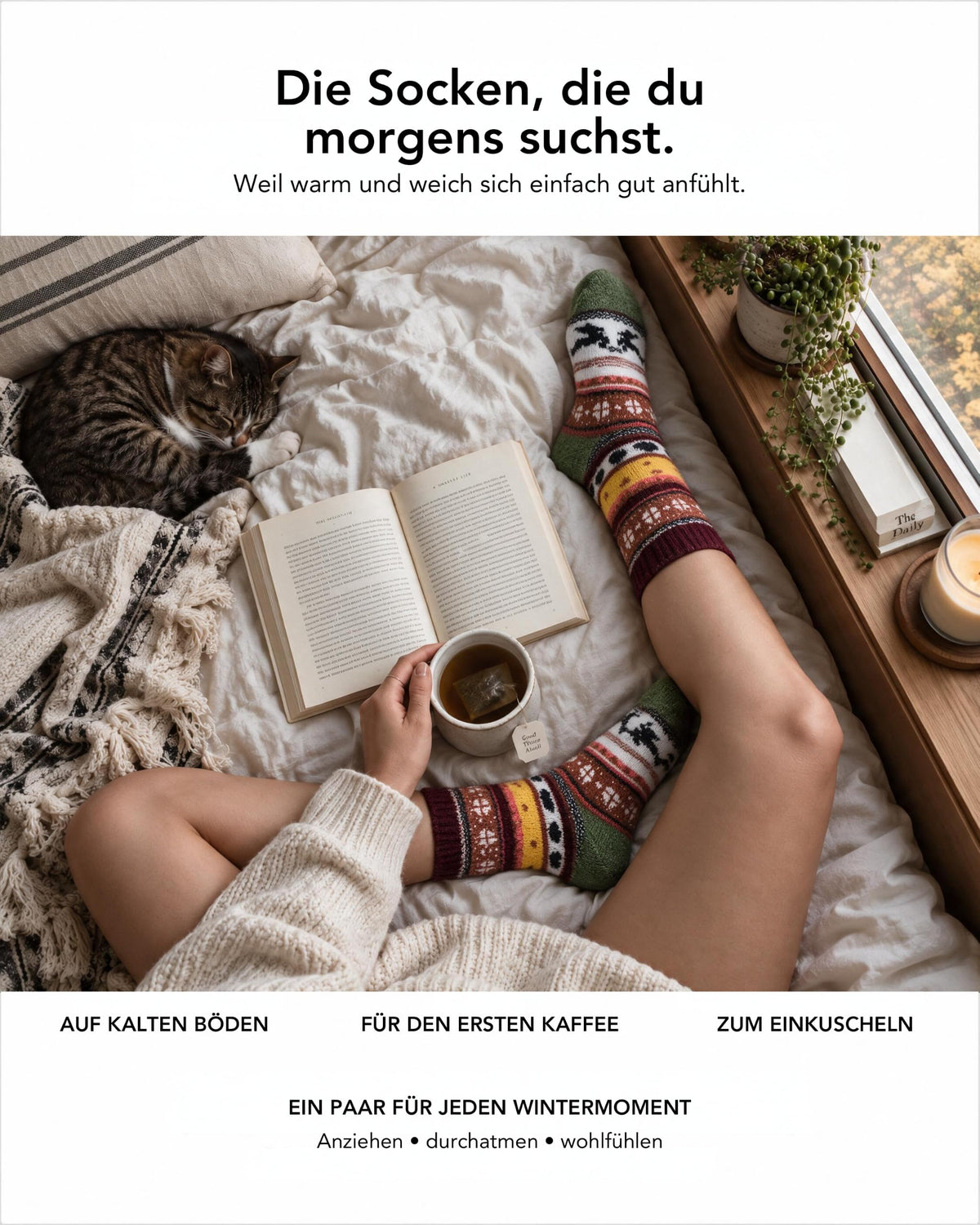 Baesics® Norweger Wollsocken Zopf Damen &amp; Herren