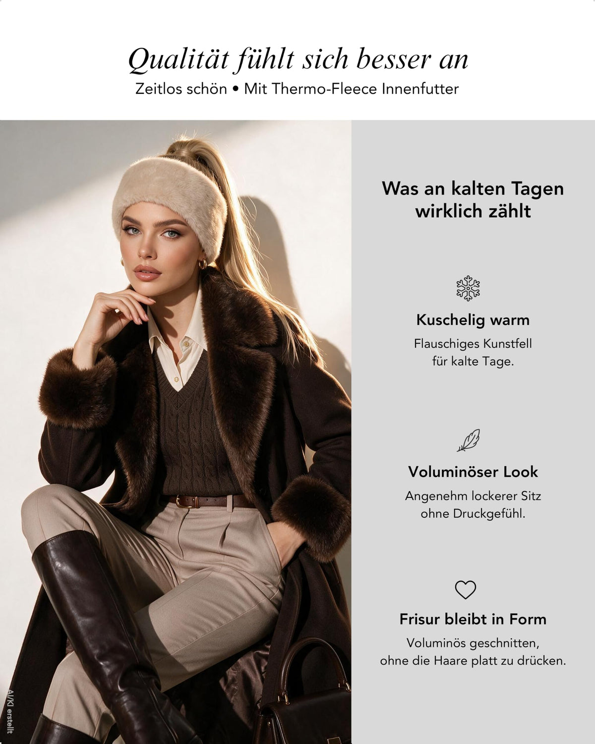 Baesics® Stirnband Kunstfell Plüsch