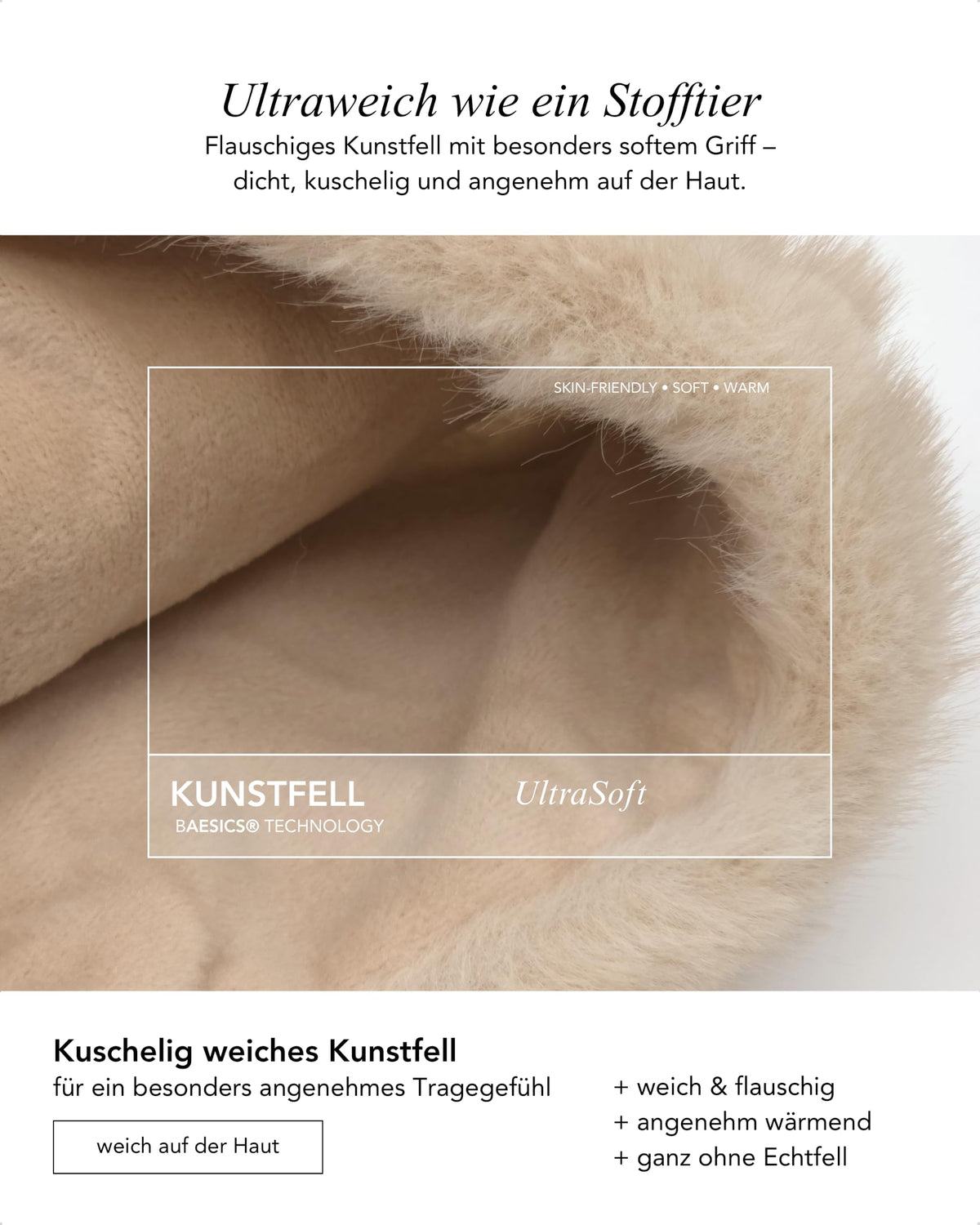 Baesics® Stirnband Kunstfell Plüsch