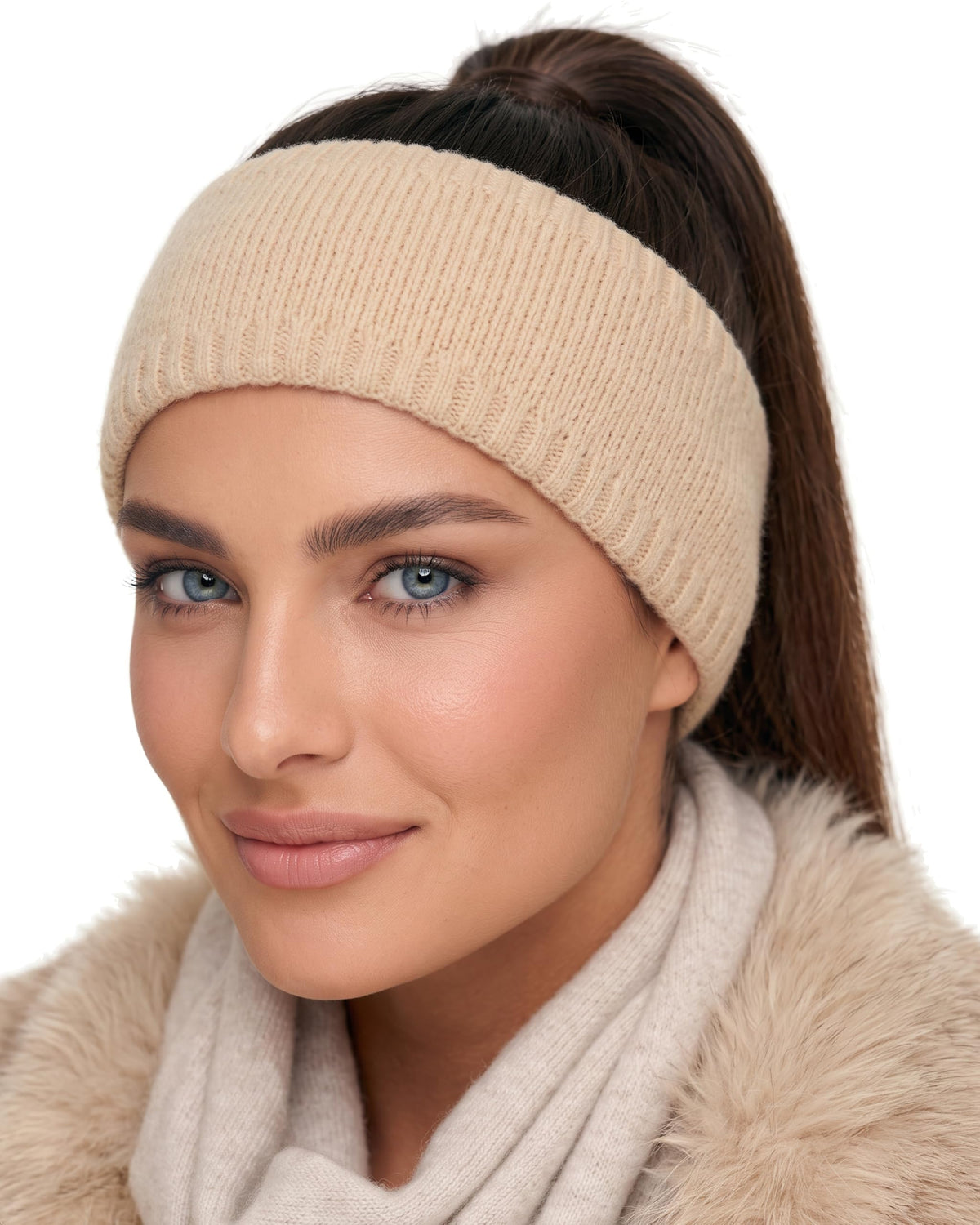 Baesics® Stirnband Rippstrick Creme