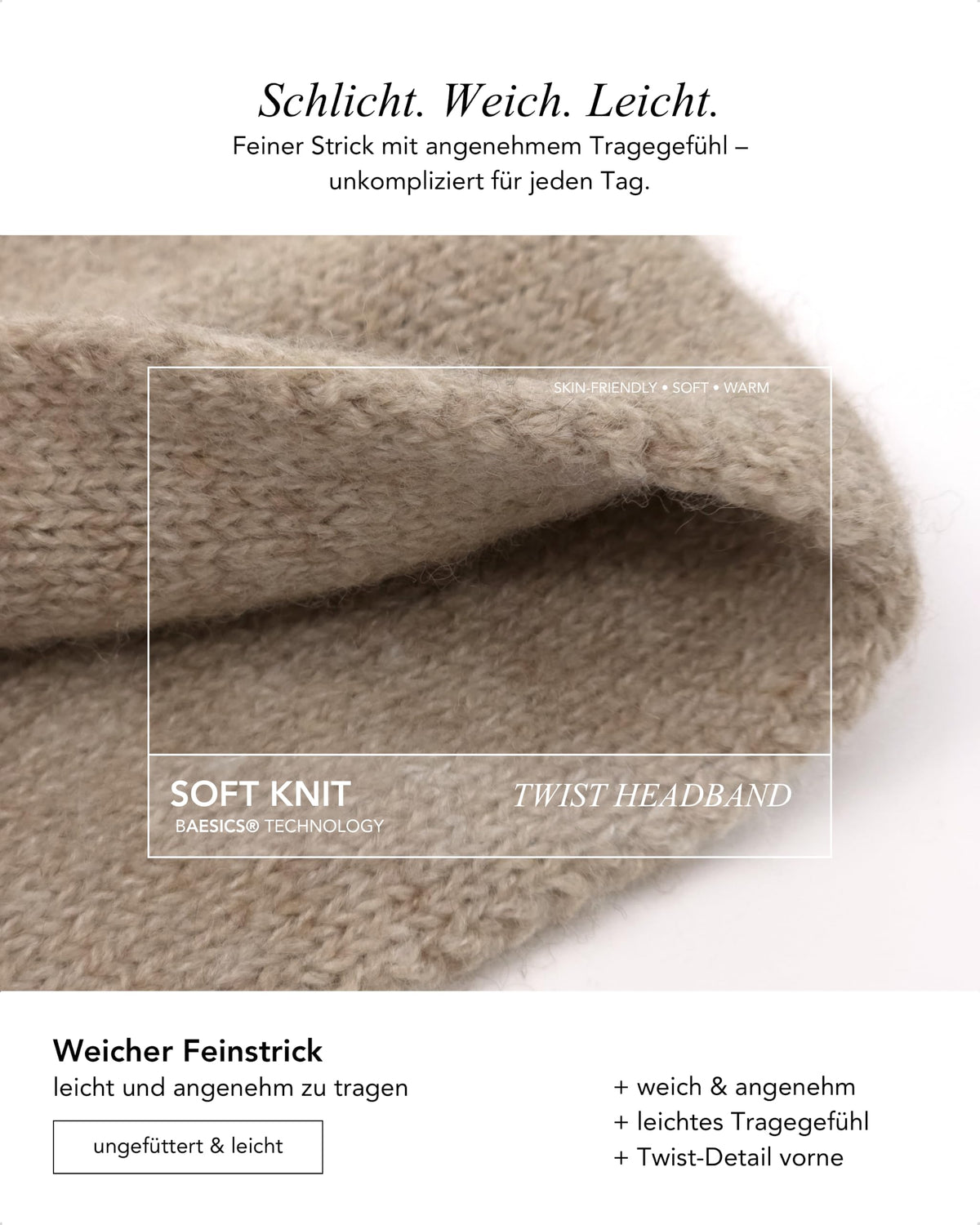 Baesics® Stirnband Strick Twist
