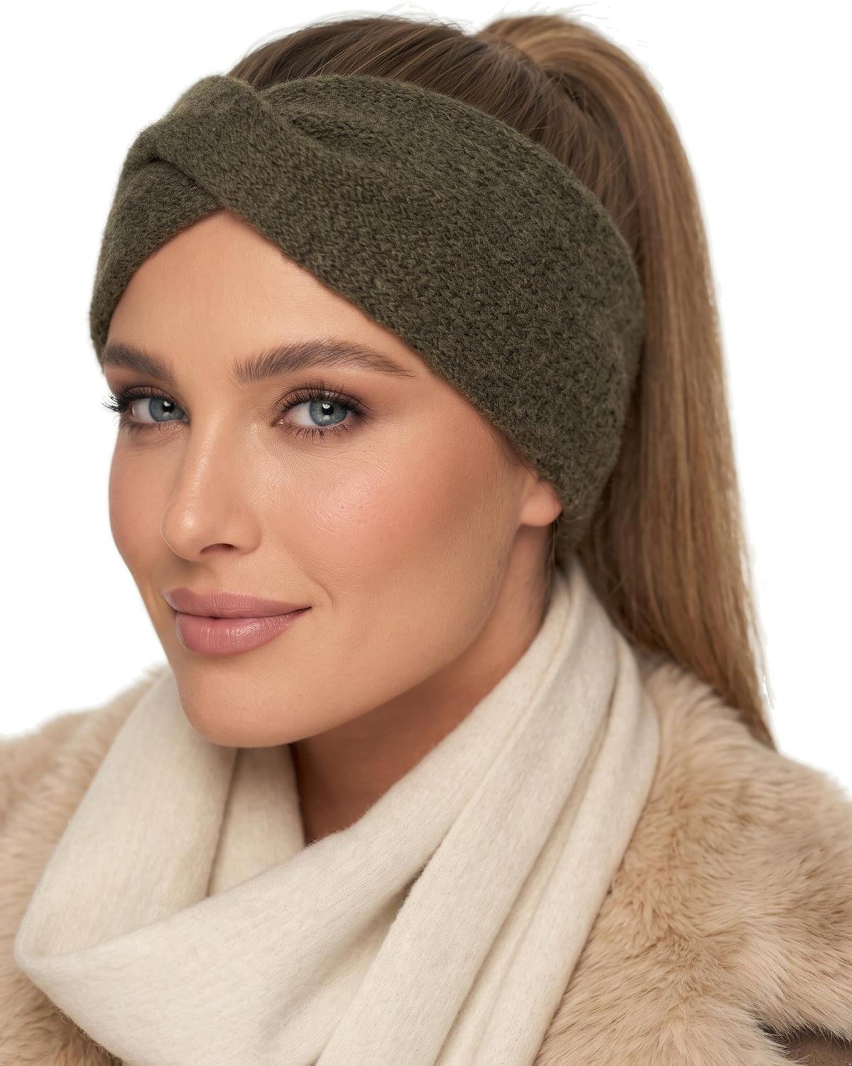 Baesics® Stirnband Strick Twist Olive