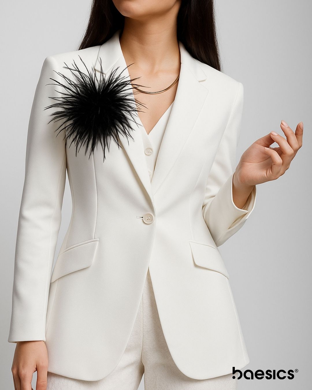 baesics straussfeder brosche schwarz