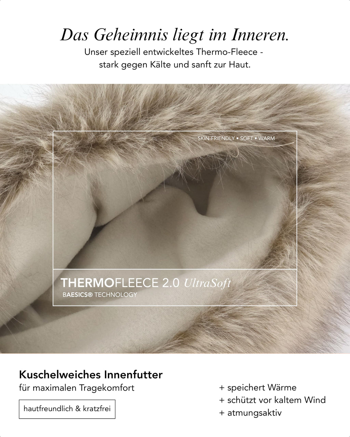 Baesics® Strickmütze mit Kunstfellrand