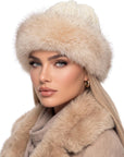 Baesics® Strickmütze mit Kunstfellrand Weiss