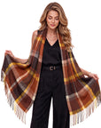 Baesics® Tartan Schal Braun Gelb