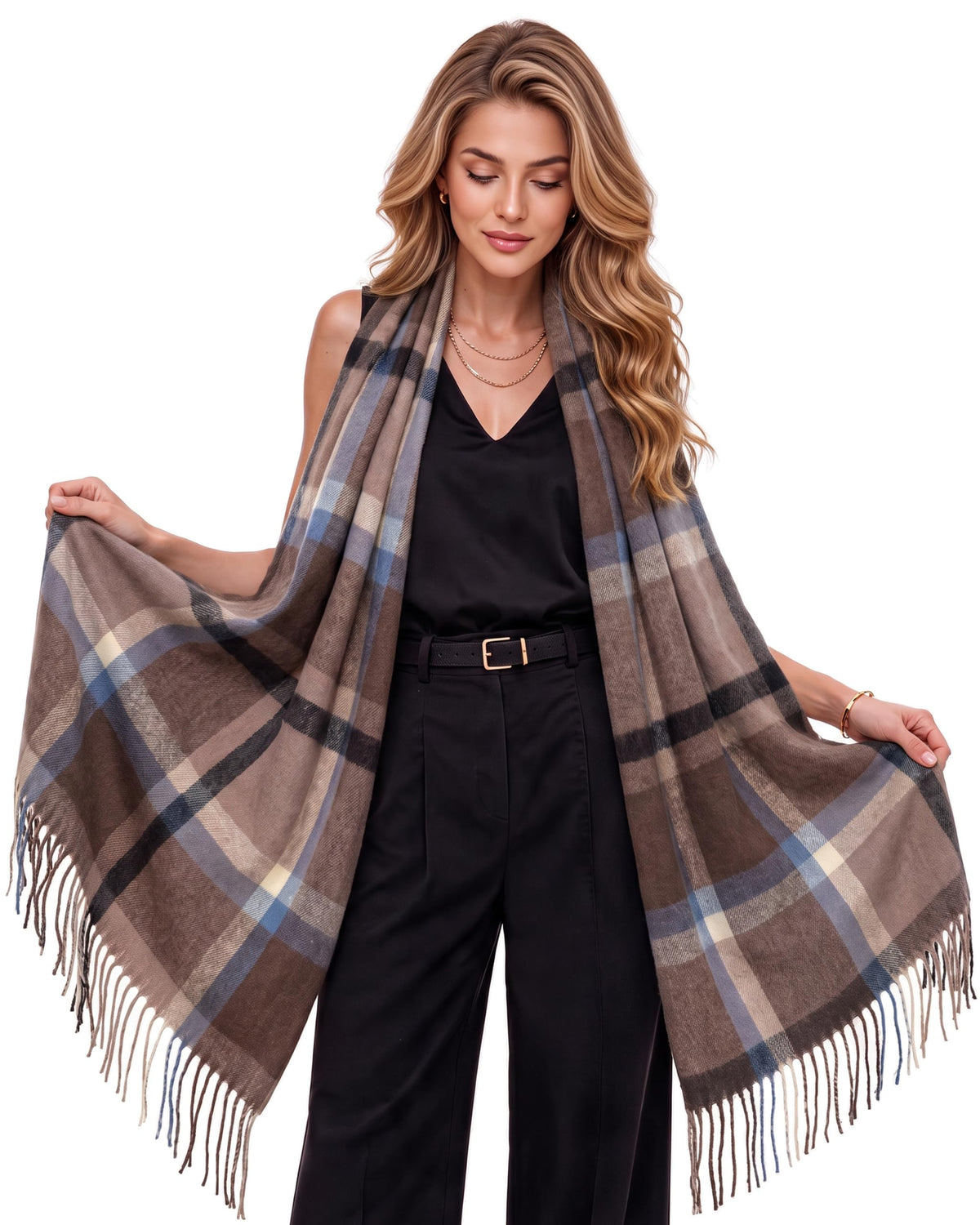 Baesics® Tartan Schal Braun