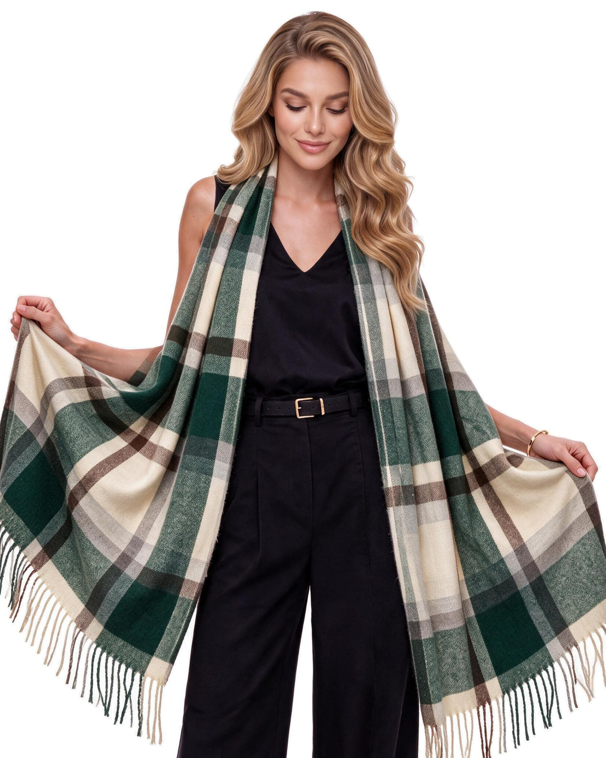 Baesics® Tartan Schal Grün