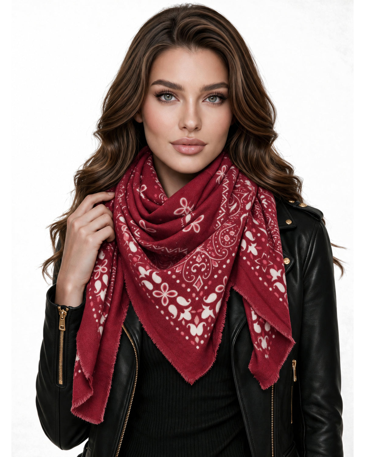 Baesics® Viereckstuch Paisley Damen Bordeaux