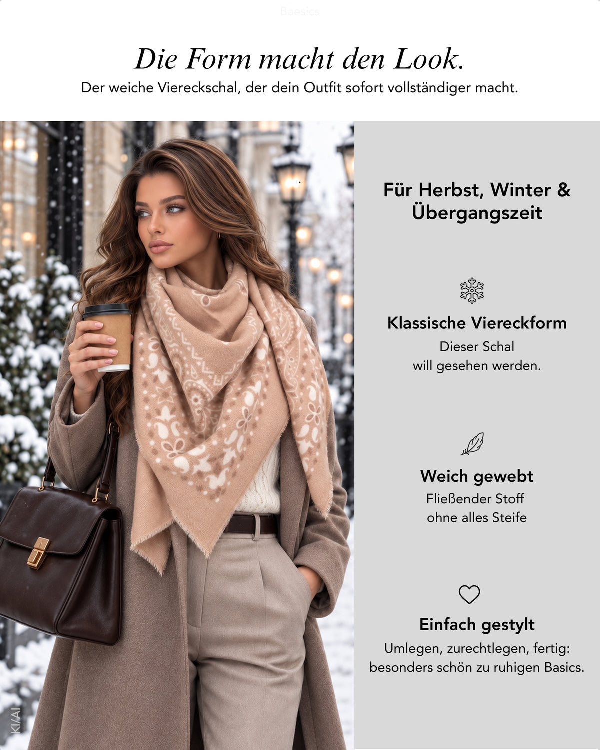Baesics® Viereckstuch Paisley Damen