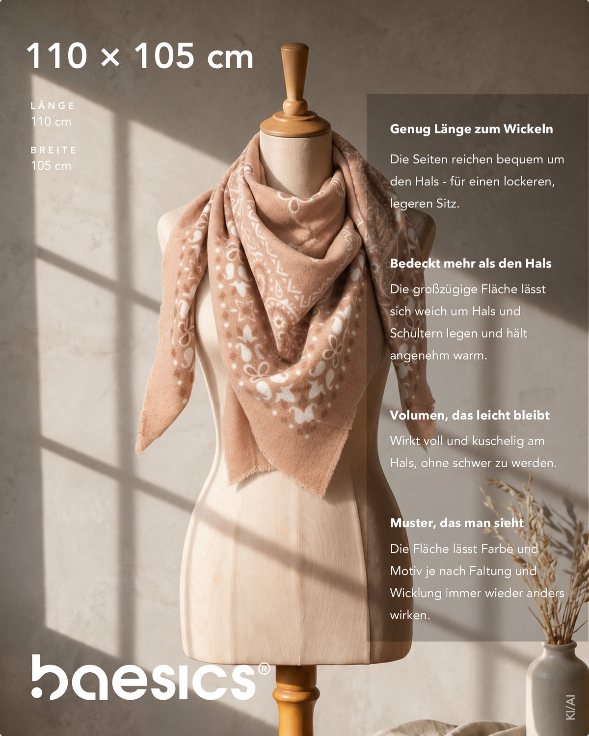 Baesics® Viereckstuch Paisley Damen