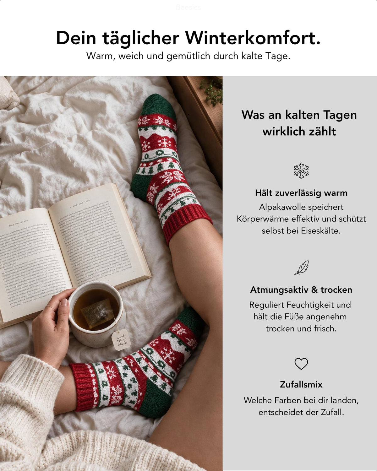 Baesics® Weihnachtssocken Damen &amp; Herren