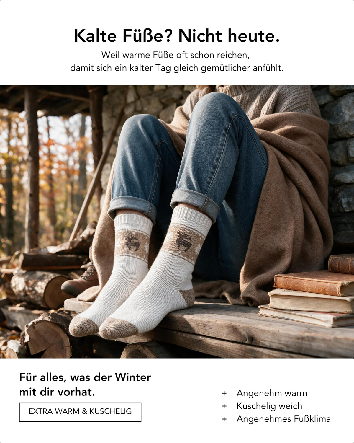 Baesics® Wollsocken Hirsch Damen &amp; Herren