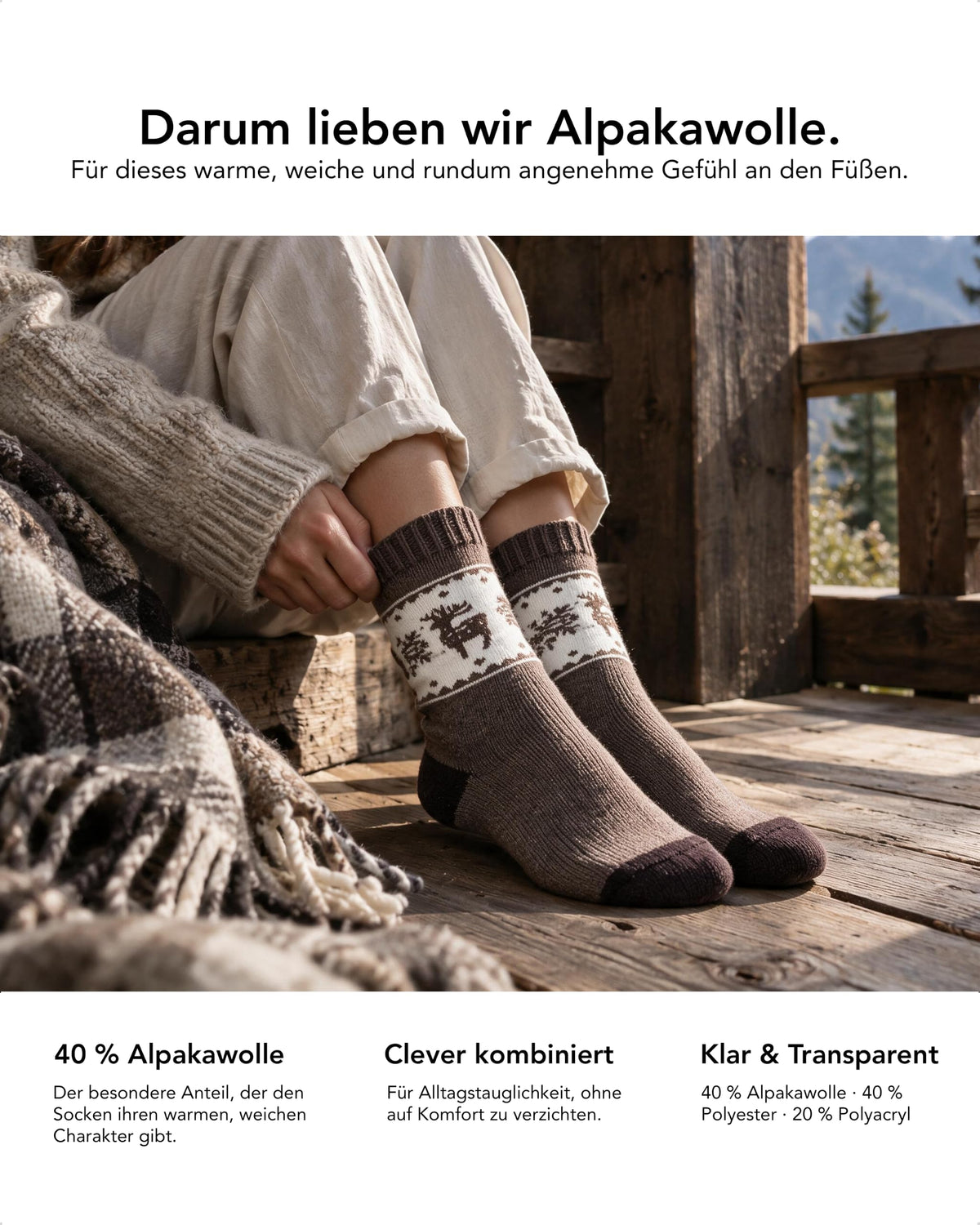 Baesics® Wollsocken Hirsch Damen &amp; Herren