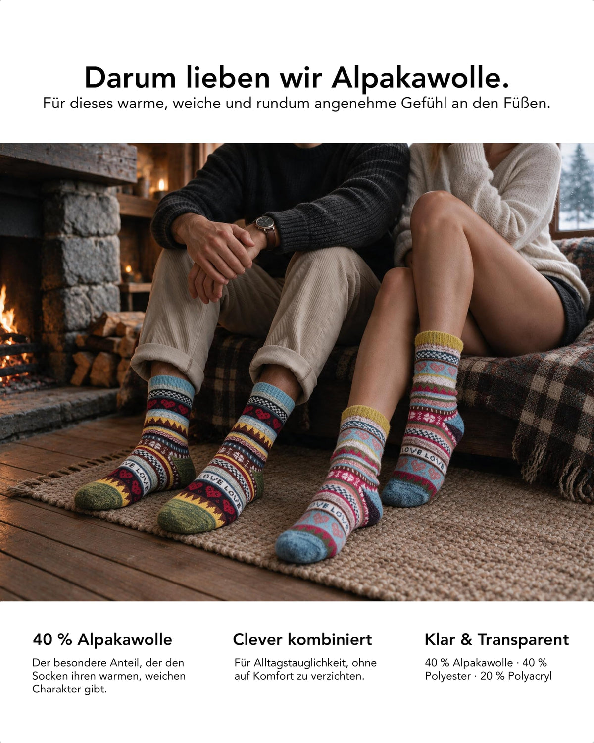 Baesics® Norweger Wollsocken Raute Damen &amp; Herren