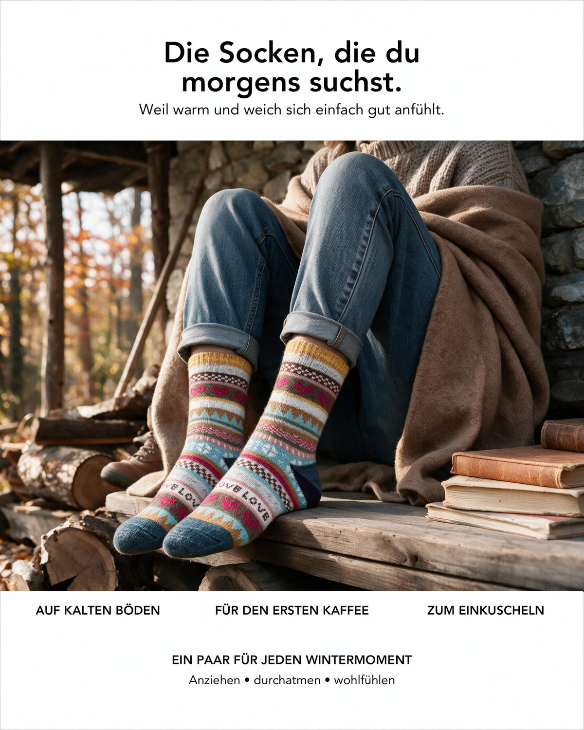Baesics® Norweger Wollsocken Raute Damen &amp; Herren