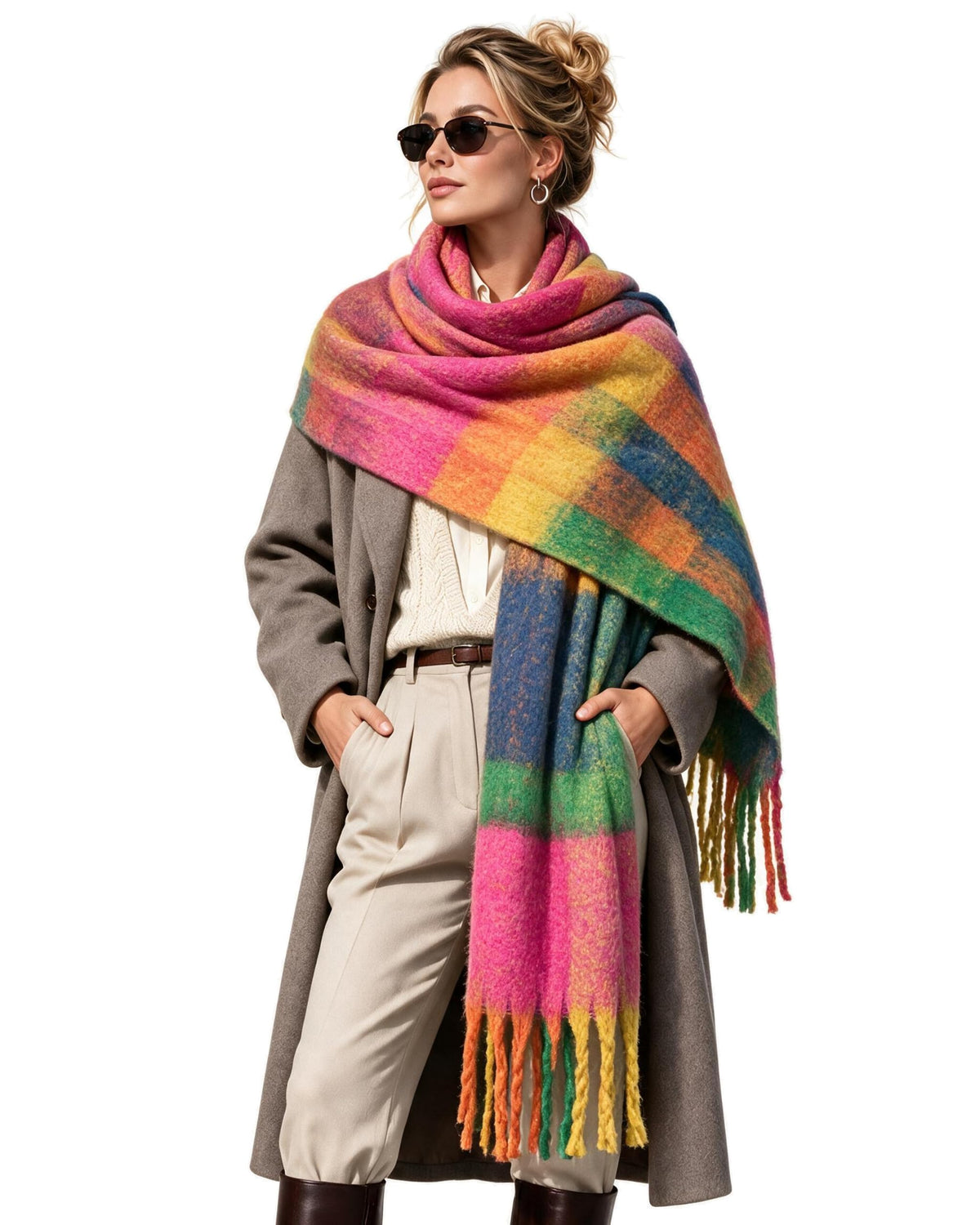 Baesics® XXL Schal Karo Bunt