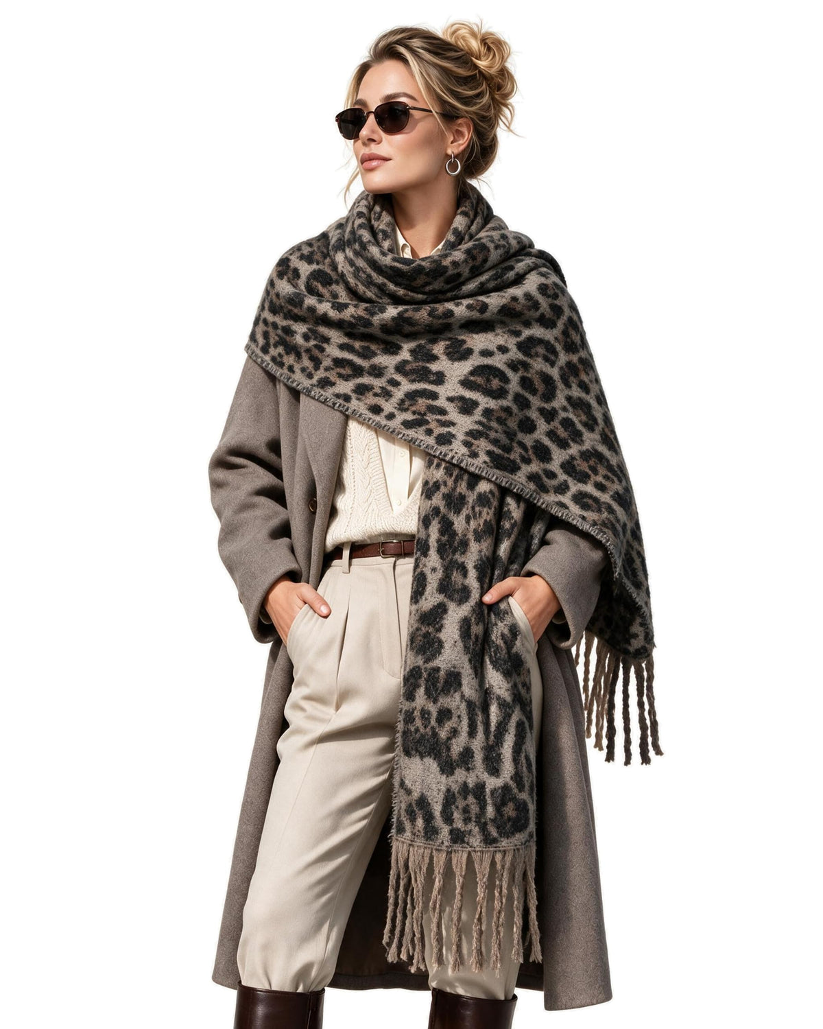 Baesics® XXL Schal Leo Fein Beige
