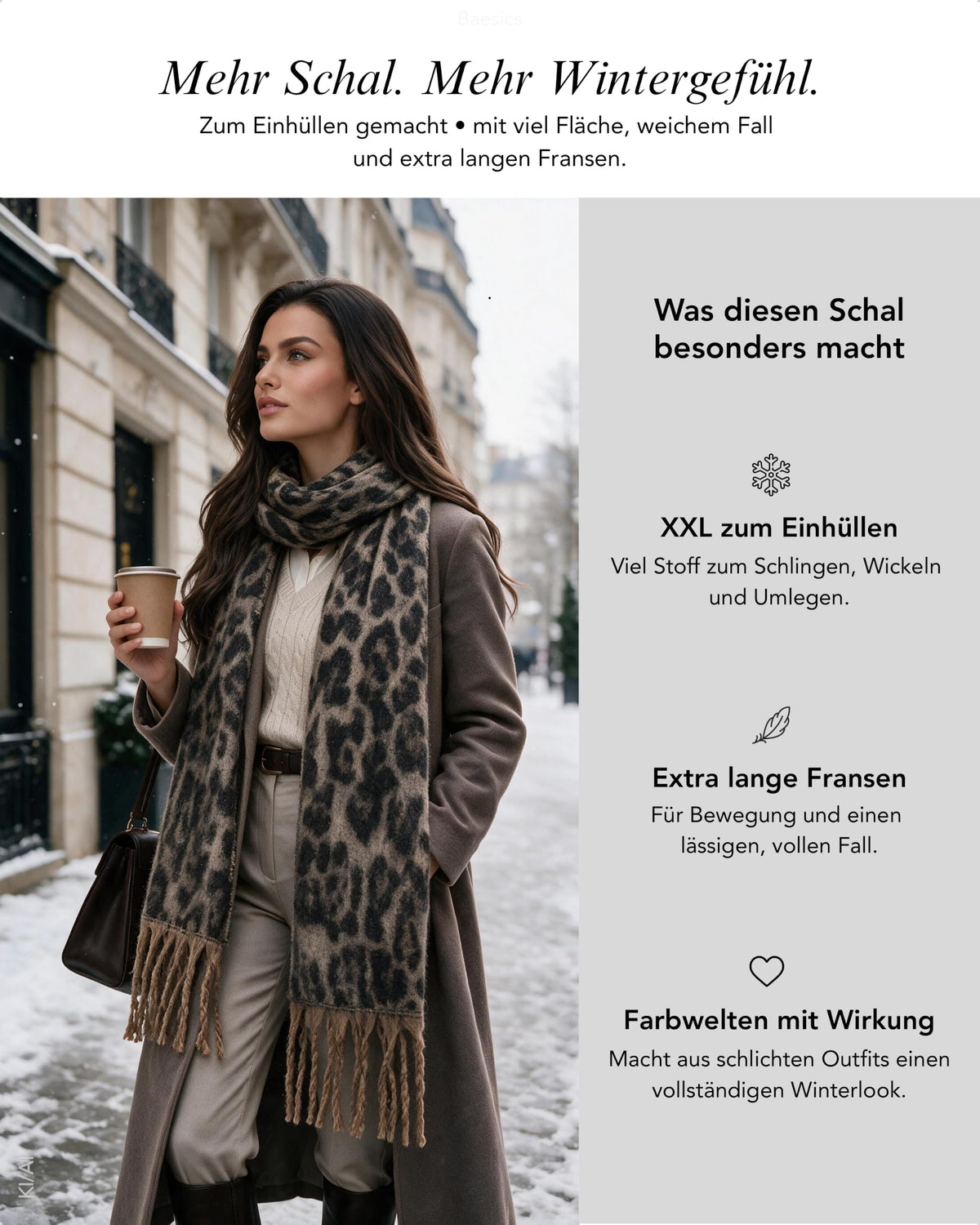 Baesics® XXL Schal Leo Fein