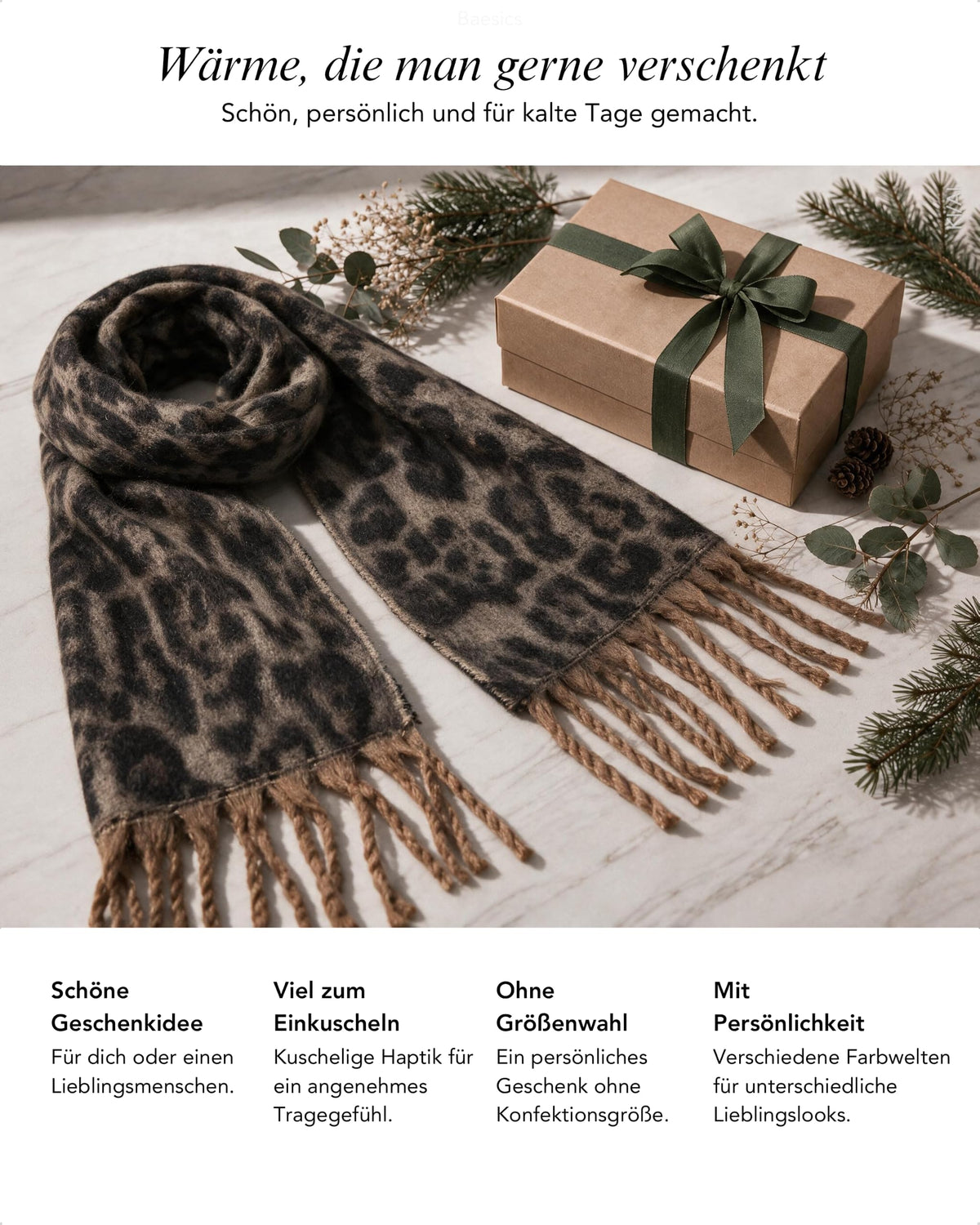 Baesics® XXL Schal Leo Fein