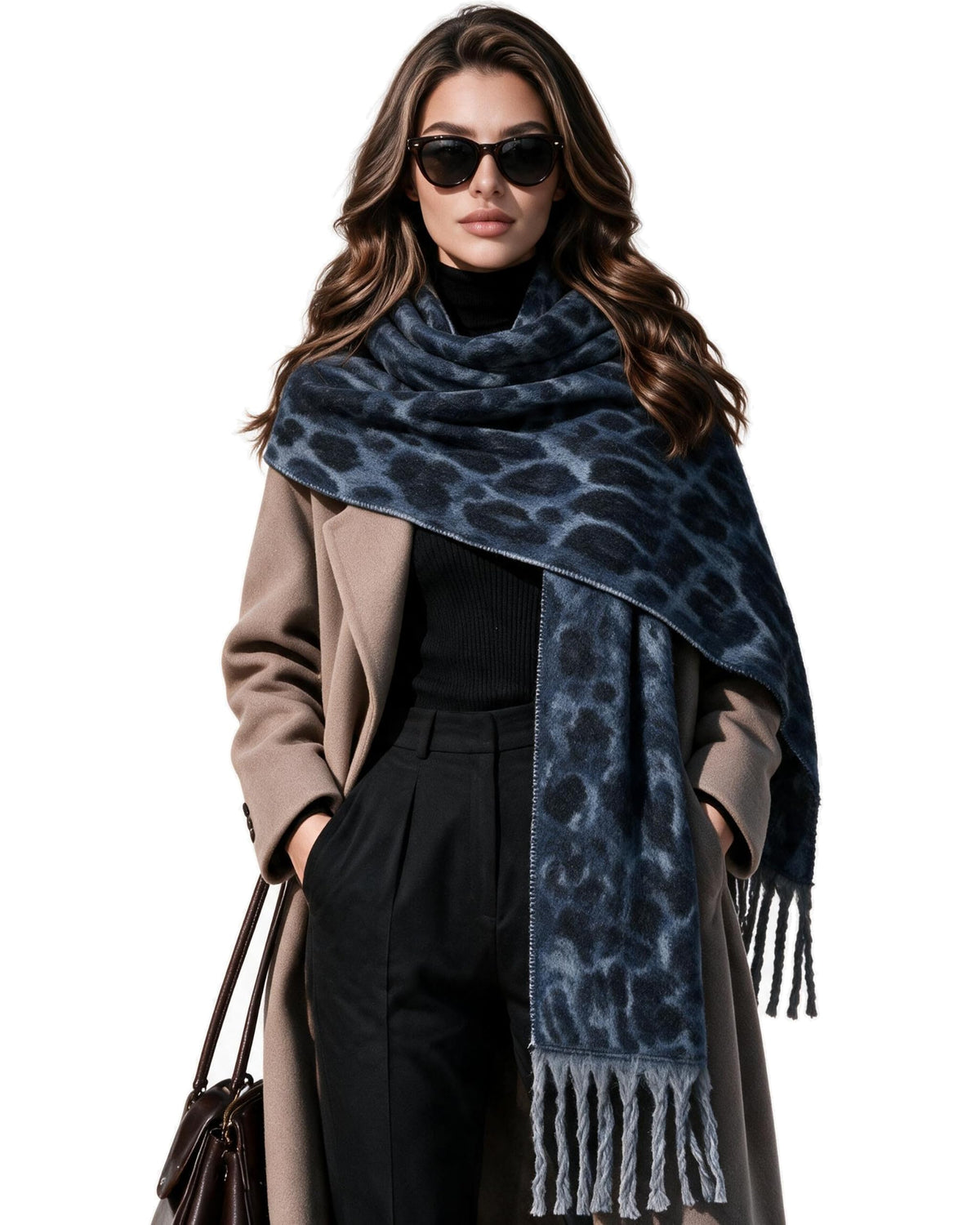 Baesics® XXL Schal Leo Groß Navy