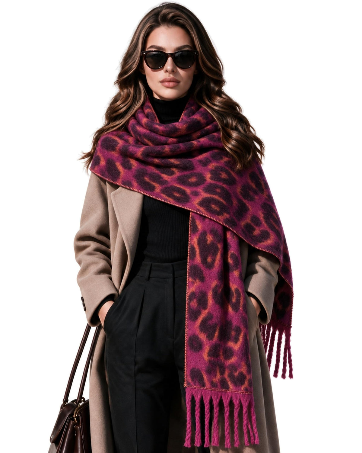 Baesics® XXL Schal Leo Groß Pink